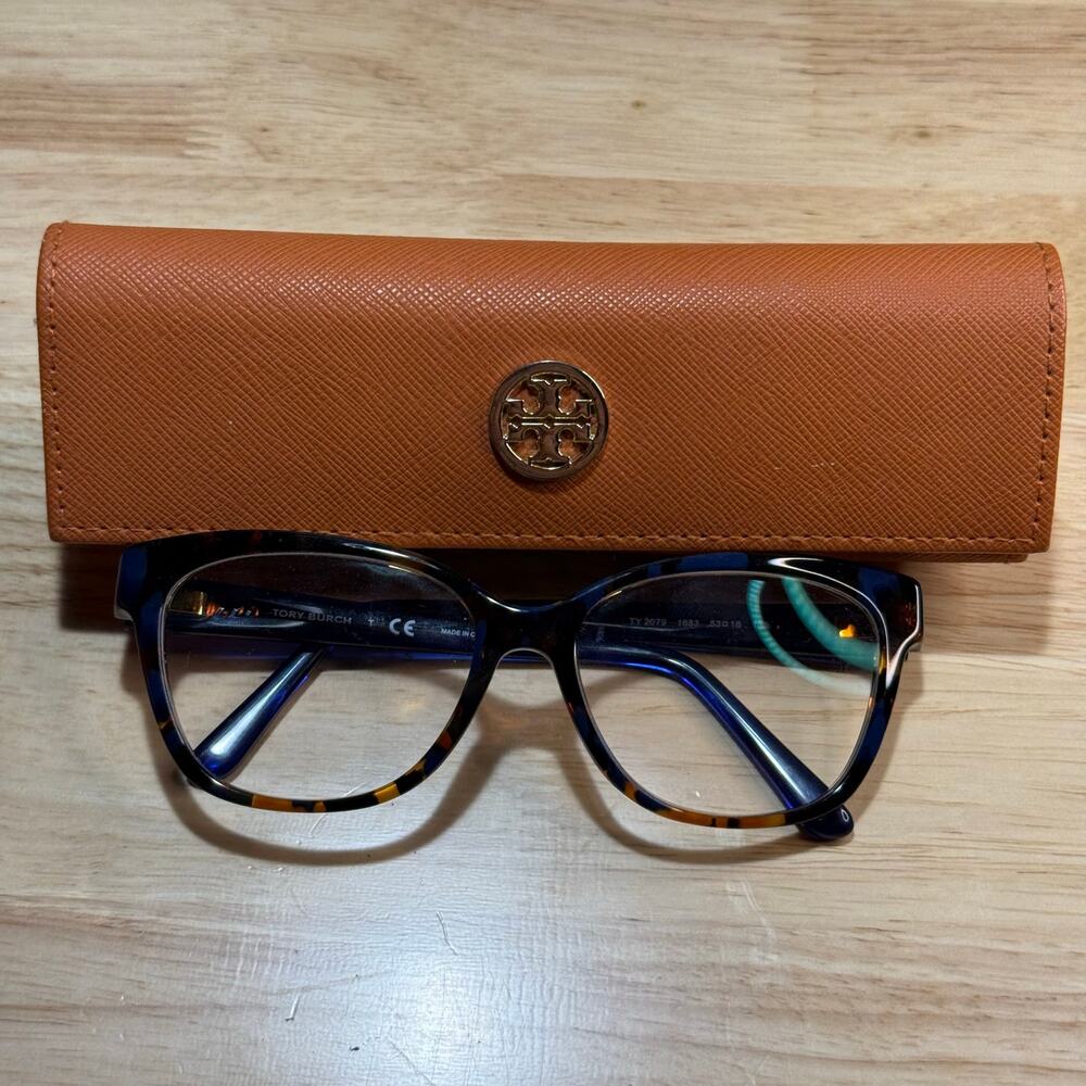 Tory Burch TY 2079 1683 Blue Flake Tortoise Plastic Square Eyeglasses Frames